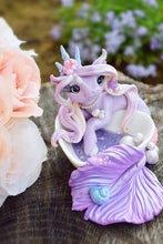 Load image into Gallery viewer, Whisper Fillies Lilac Drift ( 2 ) Merfilly with resin/ceramic base