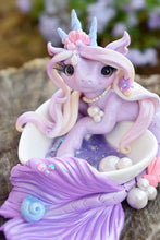 Load image into Gallery viewer, Whisper Fillies Lilac Drift ( 2 ) Merfilly with resin/ceramic base
